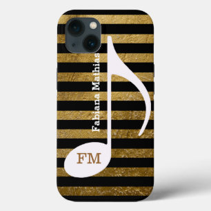 Stripes Music Note Personalized iPhone 13 Case