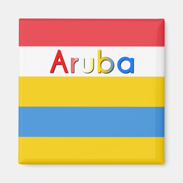 Stripes of Aruba Flag Colours Magnet (Front)