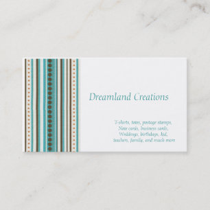 Stripes of teal and gold business cards template