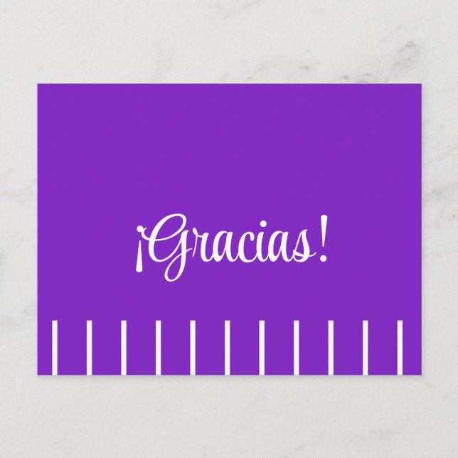 Stripes on Spanish Thank You Postcard (Front)