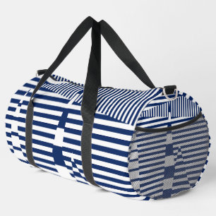 Stripes on Stripes in Blue and White Duffle Bag