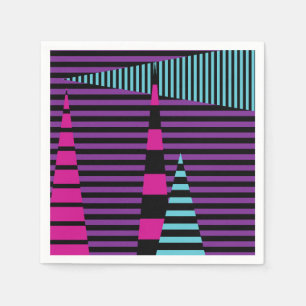 Stripes on Stripes - Pink, Purple, Blue and Black Napkin
