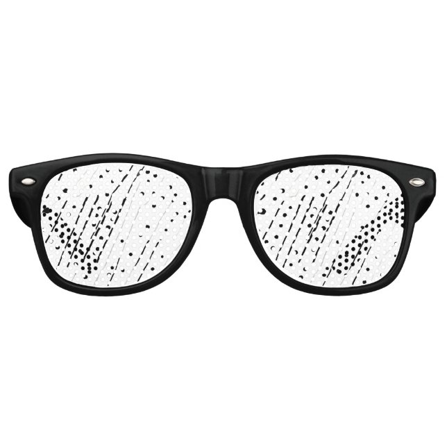 Stripes or polka dots black, white, grey pattern retro sunglasses (Front)