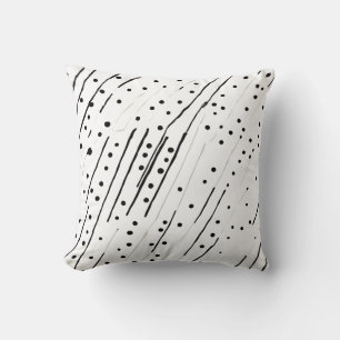 Stripes or polka dots black, white, grey pattern throw pillow