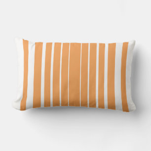 Stripes Orange Tangerine White Vertical  Lumbar Pillow
