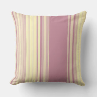 Stripes Pale Plum and Wheat Blends Throw Pillow