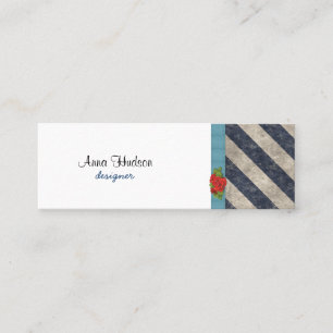 Stripes (Parallel Lines) - Grey Blue Mini Business Card