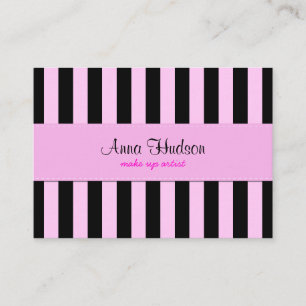 Stripes (Parallel Lines) - Pink Black Business Card