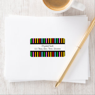 Stripes (Parallel Lines) - Red Blue Green Pink Label