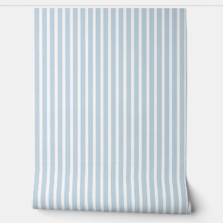 Stripes Pastel Blue and White Wallpaper