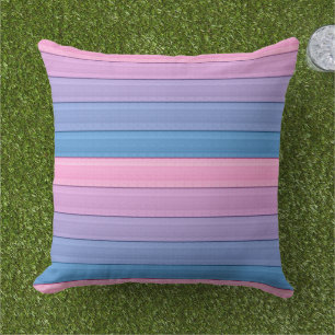 Stripes Pastel blue colourful modern geometrical Outdoor Pillow