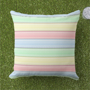 Stripes Pastel colourful modern geometrical Outdoor Pillow