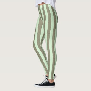 Stripes Pastel Green Vertical on any Colour Leggings