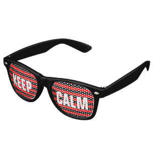 Stripes Pattern black + your text & background Retro Sunglasses