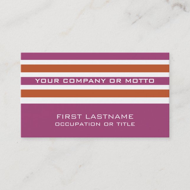 Stripes Pattern custom business cards (Front)