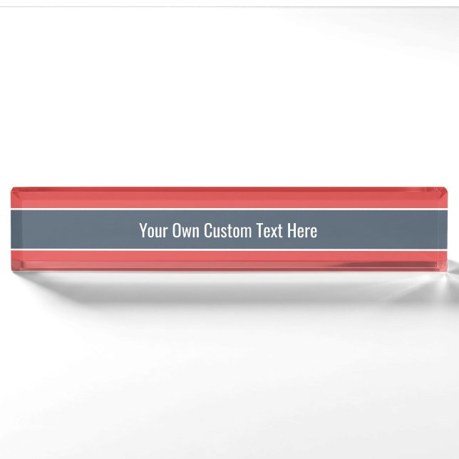 Stripes Pattern custom desk plate (Front)