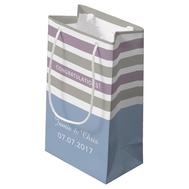 Stripes Pattern custom gift bags (Back Angled)