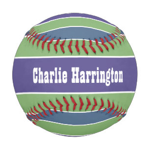 Stripes Pattern custom monogram baseball