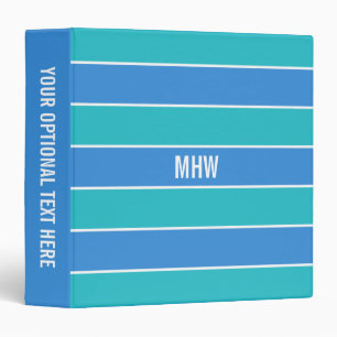 Stripes Pattern custom monogram binders
