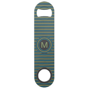 Stripes Pattern Custom Monogram bottle opener Bar Key