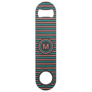 Stripes Pattern Custom Monogram bottle opener Speed Bottle Opener