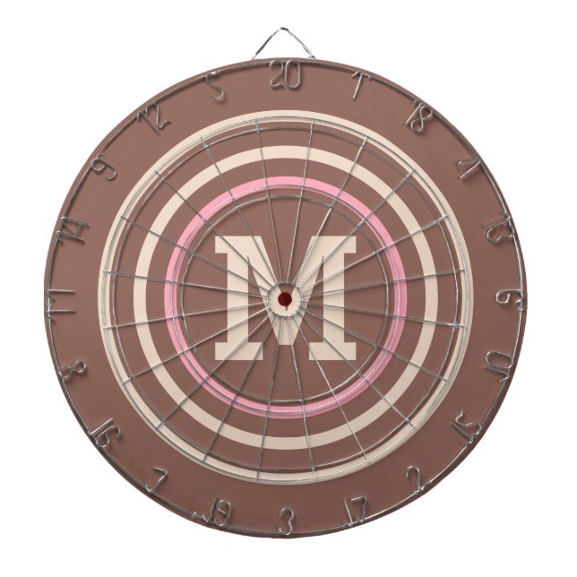 Stripes Pattern custom monogram dart board (Front)