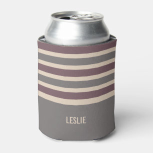 Stripes Pattern custom monogram drink coolers