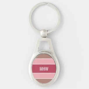 Stripes Pattern custom monogram key chains