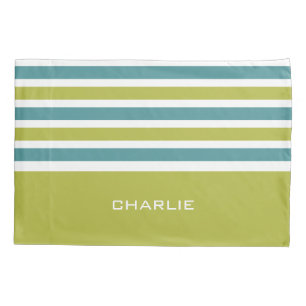 Stripes Pattern custom monogram pillowcases