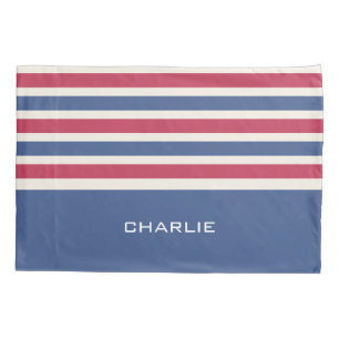 Stripes Pattern custom monogram pillowcases