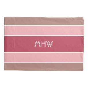 Stripes Pattern custom monogram pillowcases