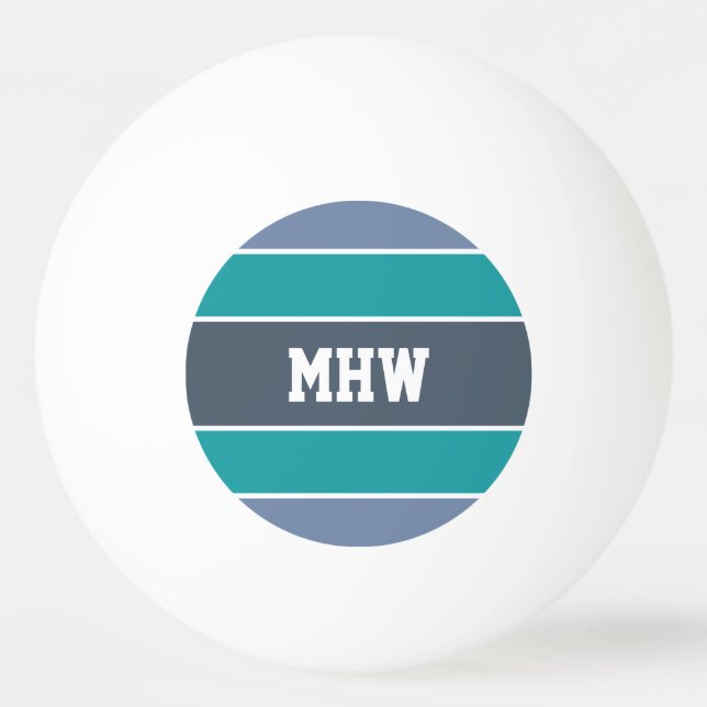 Stripes Pattern custom monogram ping pong balls (Front)