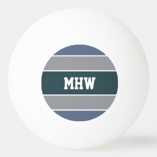 Stripes Pattern custom monogram ping pong balls