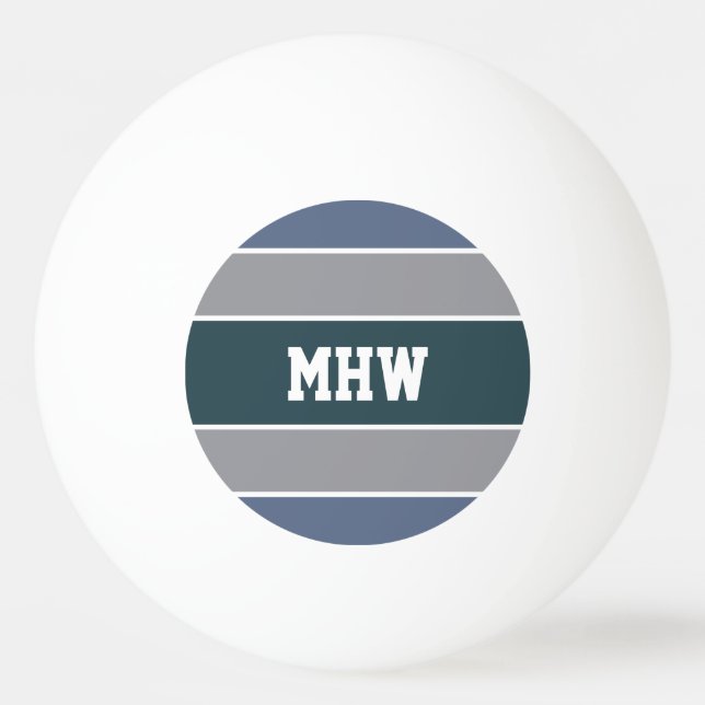 Stripes Pattern custom monogram ping pong balls (Front)