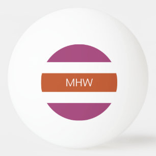 Stripes Pattern custom monogram ping pong balls