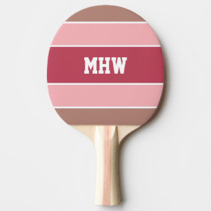 Stripes Pattern custom monogram ping pong paddle