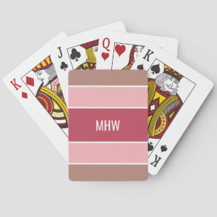 Stripes Pattern custom monogram playing cards