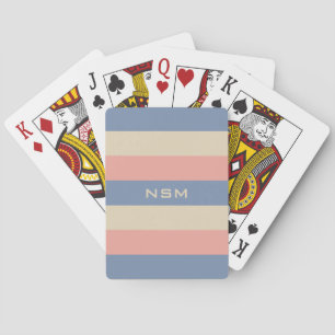 Stripes Pattern custom monogram playing cards