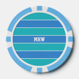 Stripes Pattern custom monogram poker chips