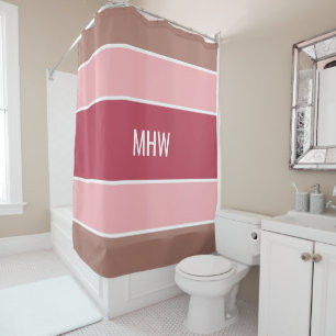 Stripes Pattern custom monogram shower curtain