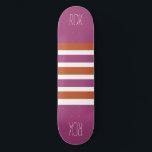 Stripes Pattern custom monogram skateboards<br><div class="desc">Change the text field to what you want. You can also change the font and its size and colour by using the "Customize it" function,  as well as add more text fields if you wish. See my store for more items with,  and colour choices of,  this design.</div>