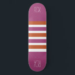Stripes Pattern custom monogram skateboards<br><div class="desc">Change the text field to what you want. You can also change the font and its size and colour by using the "Customize it" function, as well as add more text fields if you wish. See my store for more items with, and colour choices of, this design.</div>
