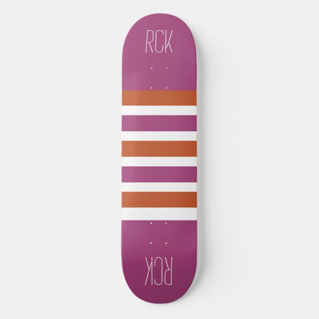 Stripes Pattern custom monogram skateboards (Front)