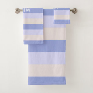 Stripes Pattern Custom Monogram towel set