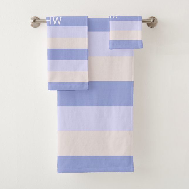Stripes Pattern Custom Monogram towel set (Insitu)