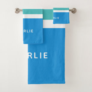 Stripes Pattern Custom Monogram towel set