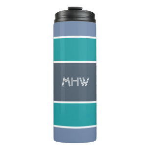 Stripes Pattern custom monogram tumbler
