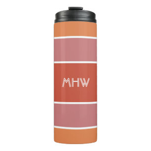 Stripes Pattern custom monogram tumbler