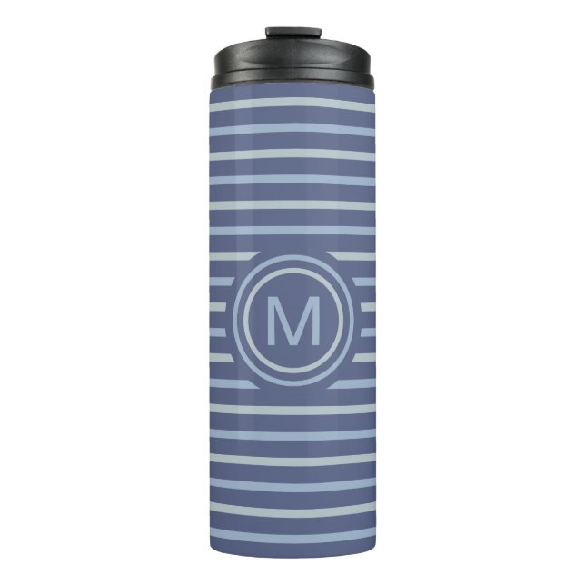 Stripes Pattern Custom Monogram tumbler (Front)