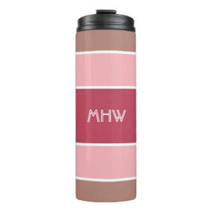 Stripes Pattern custom monogram tumbler